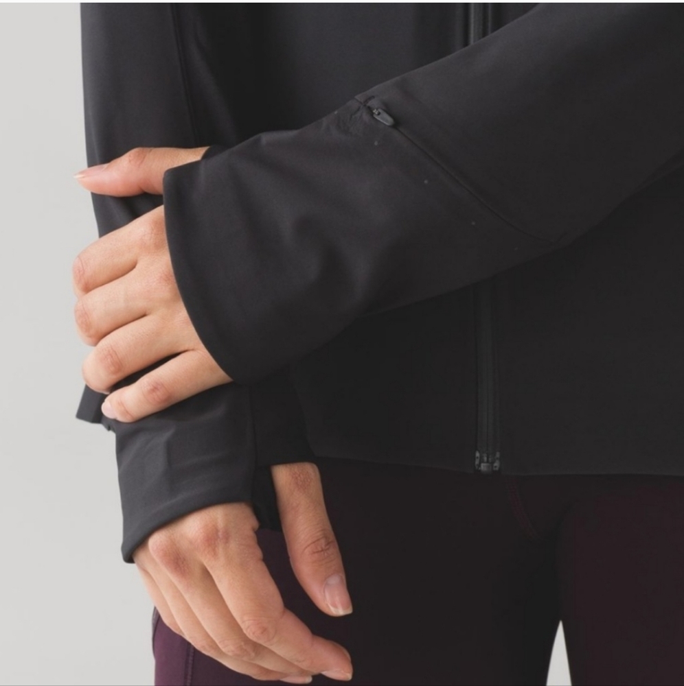 NWOT Lululemon Sleet Sprinter Jacket 4 Black Rain - Picture 6 of 14